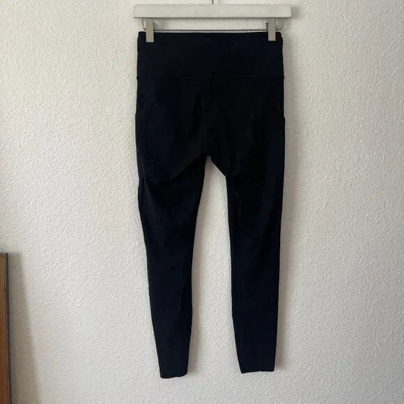 Lululemon Leggings Sz 6 Fast Free 7/8 Tight II Nulux 25" Black Reflective W5BJGS - Picture 7 of 9